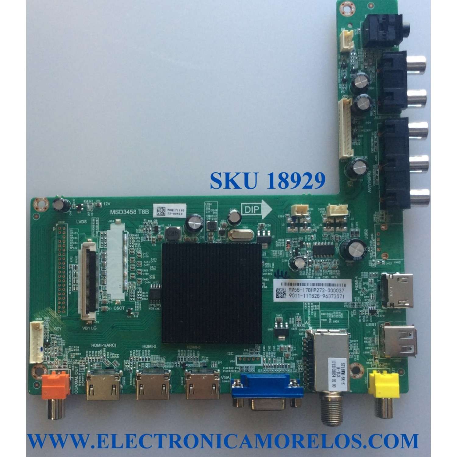 MAIN PARA TV WBOX 4K UHD / NUMERO DE PARTE 9011-11T828-96373071 / MSD3458 / 9011-11T828 / MSD3458 T8B / 4704-3458T8-A3238K01 / E346897 / PANEL K430WDC2 / DISPLAY LC430DGY (SL)(A1) / MODELO 0E-43LED4K / 0E-43LED4K 43UD-H3143-0417